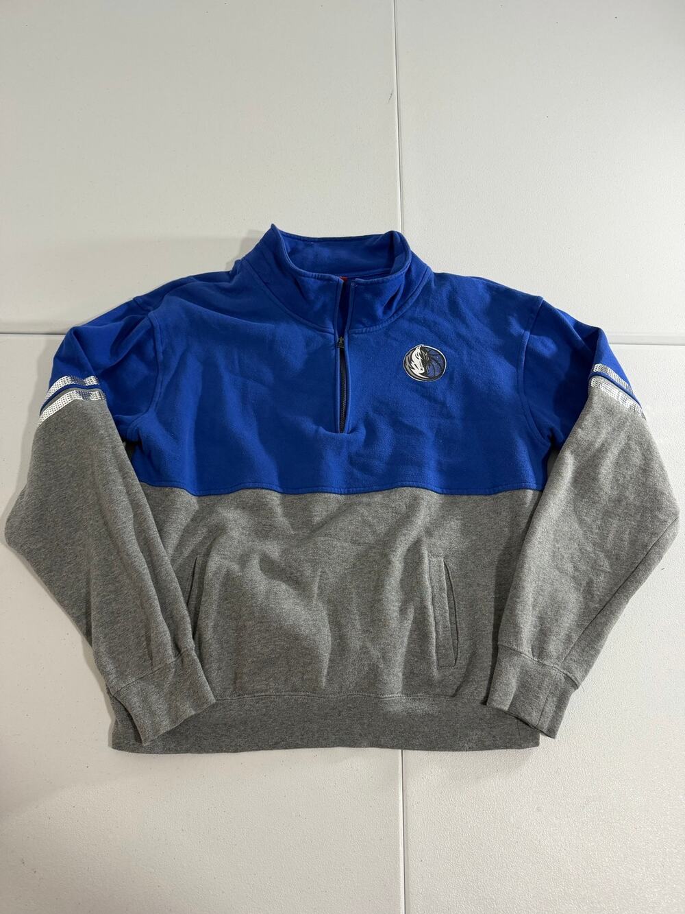 Dallas Mavericks NBA Quarter Zip Pullover Men’s M Colosseum Blue Gray
